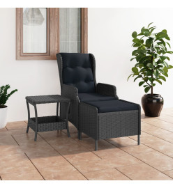 Salon de jardin 2 pcs avec coussins Résine tressée Gris foncé