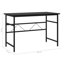 Bureau d'ordinateur Noir 105x55x72 cm MDF et métal