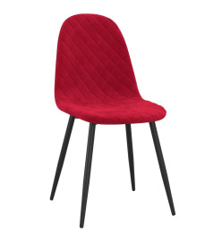 Chaises à manger lot de 6 rouge bordeaux velours