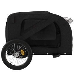 Remorque de vélo pour chien noir tissu oxford et fer