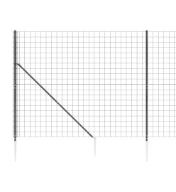 Clôture en treillis métallique et ancrage anthracite 2x10 m