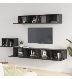 Ensemble de meubles TV 5 pcs Noir Bois d'ingénierie