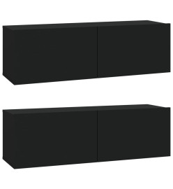 Ensemble de meubles TV 6 pcs Noir Bois d'ingénierie