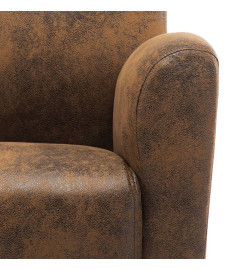 Chaise Marron Similicuir daim