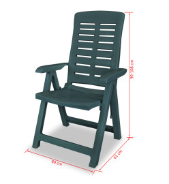 Mobilier à dîner d'extérieur 5 pcs Plastique Vert
