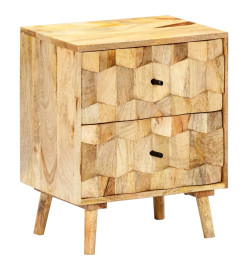 Table de chevet 40x30x50 cm Bois de manguier massif