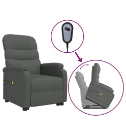 Fauteuil de massage inclinable Gris foncé Tissu