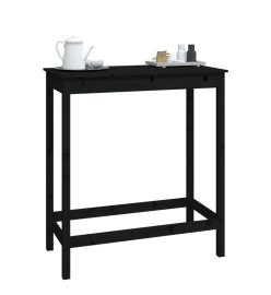 Table de bar Noir 100x50x110 cm Bois massif de pin