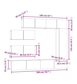 Ensemble de meubles TV 7 pcs Chêne sonoma Bois d'ingénierie