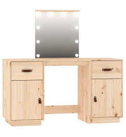 Ensemble de coiffeuse avec LED Bois de pin solide