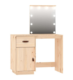 Ensemble de coiffeuse avec LED Bois de pin solide