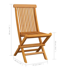Chaises de jardin pliables 8 pcs Bois de teck massif