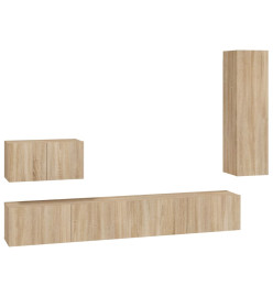 Ensemble de meubles TV 4 pcs Chêne sonoma Bois d'ingénierie