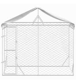 Chenil d'extérieur pour chiens avec toit argenté 3x1,5x2,5 m