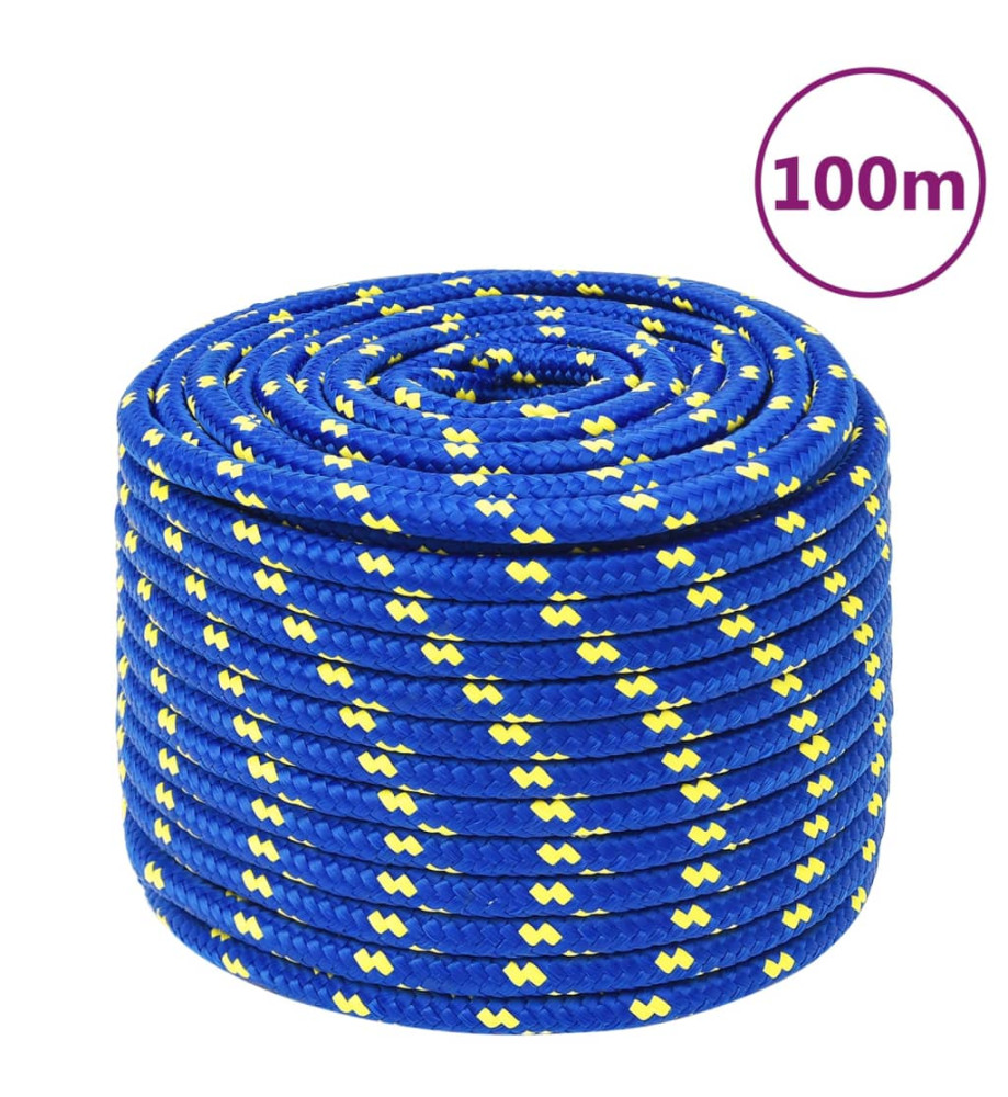 Corde de bateau Bleu 14 mm 100 m Polypropylène