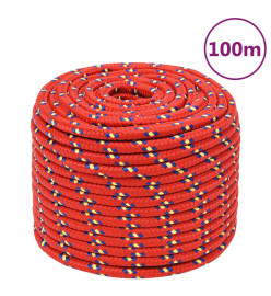 Corde de bateau Rouge 12 mm 100 m Polypropylène