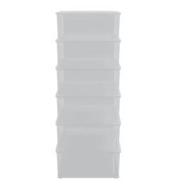 Boîtes de rangement en plastique 6 pcs 25 L empilables