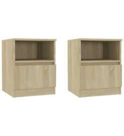 Tables de chevet 2 pcs Chêne sonoma 40x40x50 cm Aggloméré