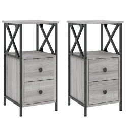 Tables de chevet 2 pcs sonoma gris 34x35,5x70cm bois ingénierie