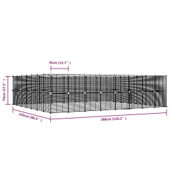 Cage animaux de compagnie à 60 panneaux et porte Noir 35x35 cm