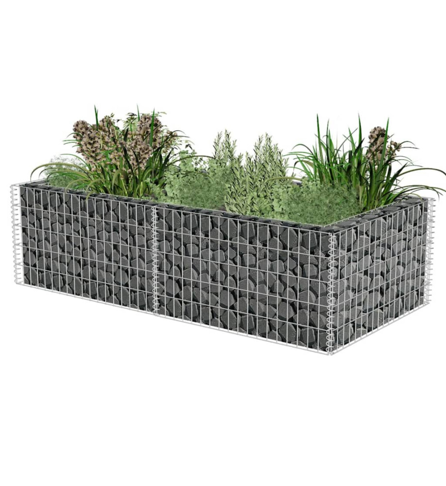 Jardinière à gabion Acier galvanisé 180 x 90 x 50 cm