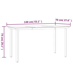 Ensemble à manger de jardin 5 pcs noir résine tressée et acier