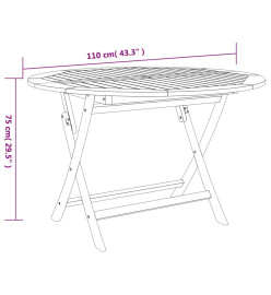 Ensemble de salle à manger de jardin 5 pcs bois d'acacia solide