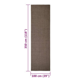 Tapis en sisal pour griffoir marron 100x350 cm