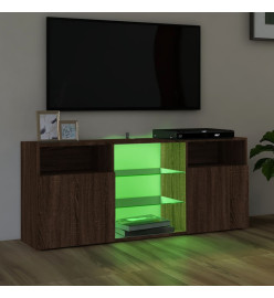 Meuble TV avec lumières LED Chêne marron 120x30x50 cm