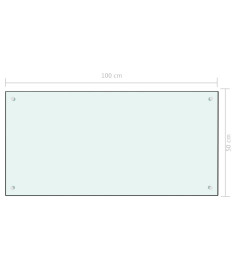 Dosseret de cuisine Blanc 100x50 cm Verre trempé