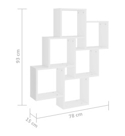 Étagère cube murale Blanc 78x15x93 cm Aggloméré