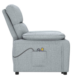 Fauteuil de massage inclinable Gris clair Tissu