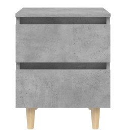 Tables de chevet pieds en pin 2 pcs Gris béton 40x35x50 cm