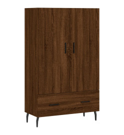 Buffet haut chêne marron 69,5x31x115 cm bois d'ingénierie