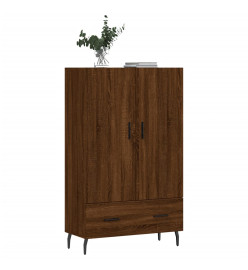 Buffet haut chêne marron 69,5x31x115 cm bois d'ingénierie