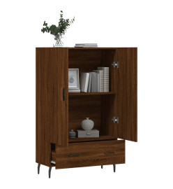 Buffet haut chêne marron 69,5x31x115 cm bois d'ingénierie