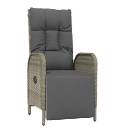 Mobilier à dîner de jardin 4pcs et coussins Gris Résine tressée