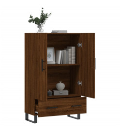 Buffet haut chêne marron 69,5x31x115 cm bois d'ingénierie