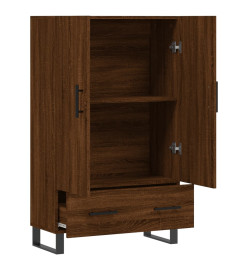 Buffet haut chêne marron 69,5x31x115 cm bois d'ingénierie