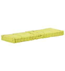 Coussin de plancher de palette Coton 120x40x7 cm Vert