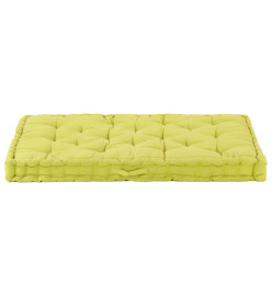 Coussin de plancher de palette Coton 120x40x7 cm Vert