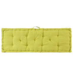 Coussin de plancher de palette Coton 120x40x7 cm Vert