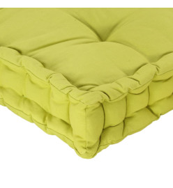 Coussin de plancher de palette Coton 120x40x7 cm Vert