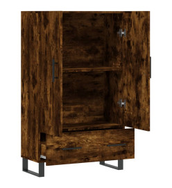 Buffet haut chêne fumé 69,5x31x115 cm bois d'ingénierie