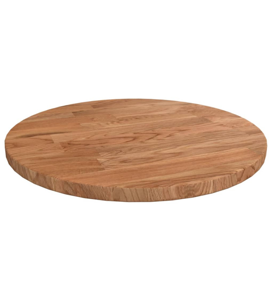 Dessus de table rond Marron clair Ø30x1,5 cm Bois chêne traité