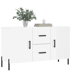 Buffet blanc brillant 100x36x60 cm bois d'ingénierie