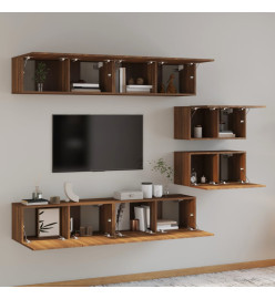 Ensemble de meubles TV 6 pcs Chêne marron Bois d'ingénierie