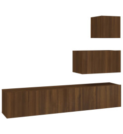 Ensemble de meubles TV 4 pcs Chêne marron Bois d'ingénierie