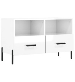 Meuble TV Blanc brillant 80x36x50 cm Bois d'ingénierie