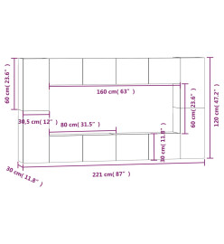 Ensemble de meubles TV 8 pcs Chêne marron Bois d'ingénierie